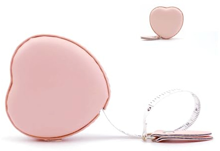 Mètre ruban pour le corps en cuir rétractable, rose en forme de cœur, petit ruban à coudre pour couturiers et designers 1 pièce 60 pouces / 1,5 mètres de large