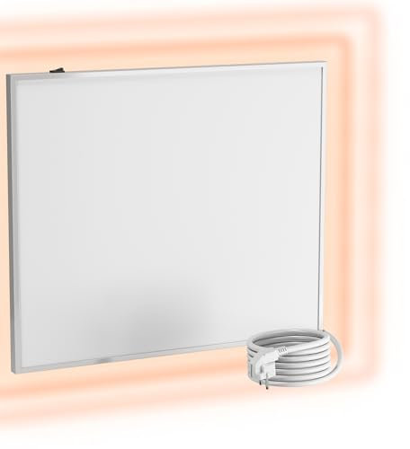 UMBRELLA® Pannello riscaldante a infrarossi da parete [SENZA TERMOSTATO] – Riscaldamento a infrarossi per montaggio a parete – Stufa a infrarossi in cristallo di carbonio – Adatto per il bagno - 300W)