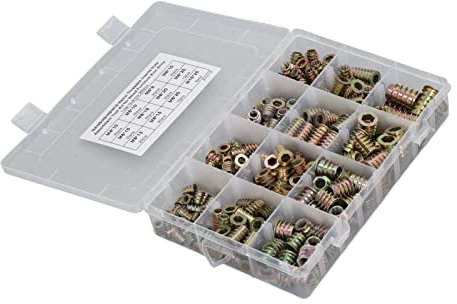 Juego de Tuercas de Inserciones Roscadas de Aleación de Zinc para Pernos de Muebles, Madera Contrachapada de Pino M4 M5 M6 M8 M10