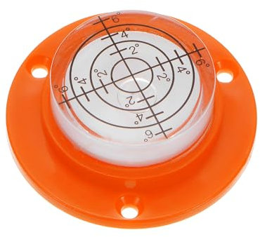 QUARKZMAN Nivel de Burbuja Horizontal de Alta Precisión 16.5x49mm Nivel Circular de Ojo de Buey Herramientas de Medición para Colgar cuadros de Tv, Rv, Nivelador de Herramientas, Naranja