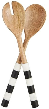 Mud Pie Striped Marble Salad Servers; 12
