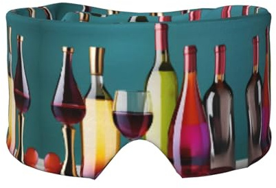 Kühlende Schlafmaske für Cocktailgläser und Wein ohne Flasche, zum Schlafen in völliger Dunkelheit, weiche Schlafmaske, Geschenke für Männer und Frauen
