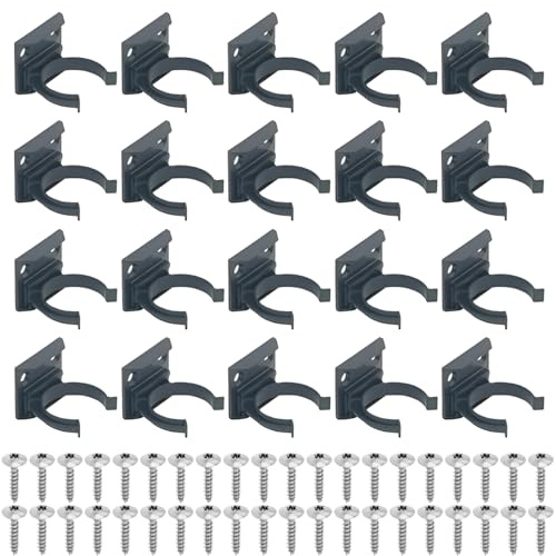 KSVFTB Kitchen Plinth Clips, 20 Pack with 40 Screws, Secure Kickboard Installation, Durable Plastic, Black
