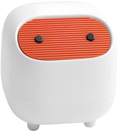 Pufei Mini poubelle de table – Petite poubelle de bureau avec couvercle One-Touch pour bureau, cuisine, chambre à coucher (antidérapant, facile à nettoyer)