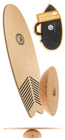 JUCKER HAWAII Balance Board WAVE mit Kork Halbkugel - Original JUCKER HAWAII Balance-Board Set inklusive Korkhalbkugel 30 x 10 cm