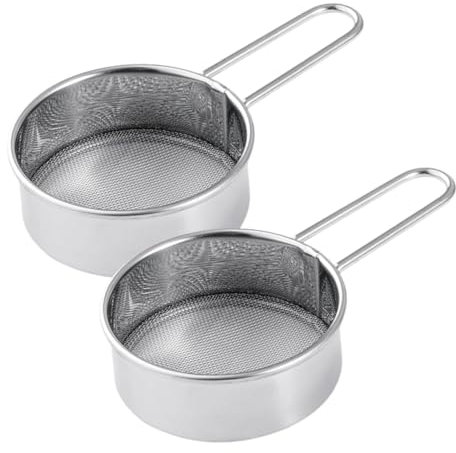CHICAMPERA 2pcs Mini Flour Sifter Mesh Powder Sugar Duster Handheld Baking Sieve Sieve Cup for Home Kitchens