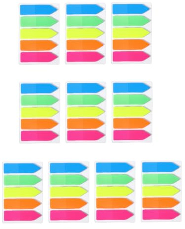 BEAMARKER 20 Stück Haftnotizen Haftnotizen Index Tabs Pfeil Flaggen Tabs 5 Farben Beschreibbar Transparent Entfernbar Index Aufkleber Für Seiten Lesezeichen Bücher Notizen Ordner Büro Schule