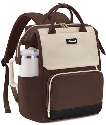 LOVEVOOK Laptop Backpack Womens, 15.6 inch Travel Rucksack Bag for Ladies With Carrier Pocket for Large Cup, Hand Luggage Backpack Waterproof College School Bag Casual Daypacks for Work Business Uni