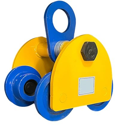 Heavy Duty Manual I-Beam Trolley - 4 Wheel Push Trolley, Adjustable Flange Width, Steel Hoist for Garage & Workshop, Ideal for Straight & Curved Beams (1T x)