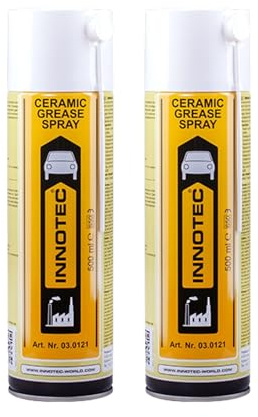 2 pezzi Innotec Ceramic Grease Spray – Grasso ceramico resistente alla pressione – Lubrificante ad alta temperatura per carichi estremi – Montaggio e manutenzione di sistemi di frenatura, sistemi di