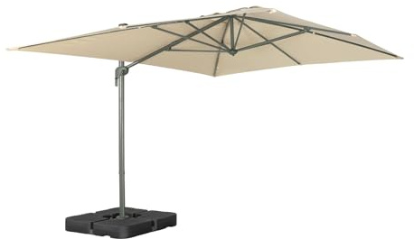 sweeek - Parasol déporté rectangulaire 3x4m écru + dalles à lester 50x50cm - Antibes