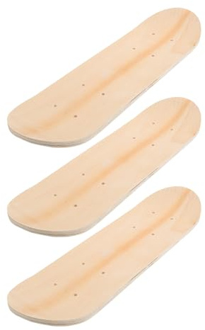 HEMOTON Tabla de Skateboard para Niños de Madera de 7 Capas, Blank para Pintar y Decorar, Pack de 3 Piezas Adecuado para Skateboard DIY y Manualidades Creativas