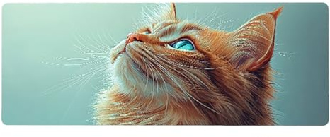 Large Mouse Mat, 30x60cmx3mm, Gaming Mouse Pad, Rubber Base, Stitched Edges, Water Resistant Easy Clean, For All Types, Extend Desktop Protection, Office Men's Gifts, Cat Animals D1YY-775