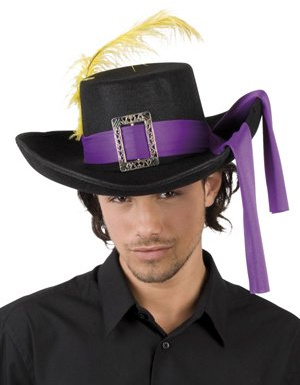 Hut Filz Musketier schwarz/violett