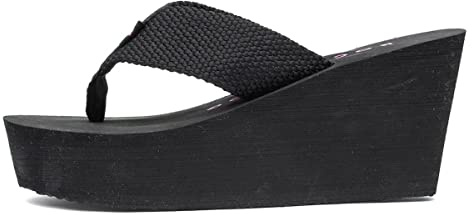 Rocket Dog Womens/Ladies Diver Webbing Slip On Wedge Sandals (6 UK) (Black)