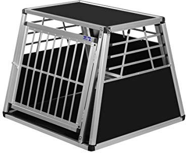 ALPUNA Transportbox N8 – Aluminium Hundebox 82x82x68,5cm – Auto Hundebox mit Notausstieg, sicherer Hundetransport im Kofferraum