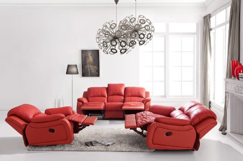 Voll-Leder-Relax Fernsehsofas-Polstermöbel-Sessel Fernsehsessel 5129-3+2+1-8401