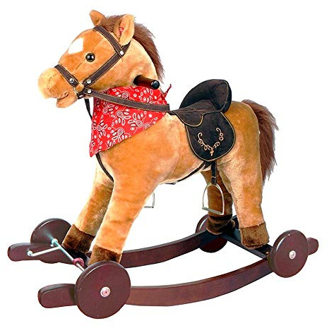 Tachan Caballo Balancín y Correpasillos de Madera con Ruedas -7272021W-