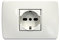 BTicino S4140CAB Luna Premont Kit Presa Standard Tedesco/Bipasso, Bianco