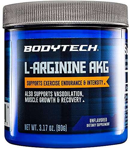 BodyTech L-Arginine AKG 3000mg - Supports Exercise Endurance, Intensity, Muscle Growth & Recovery (3.17 oz)