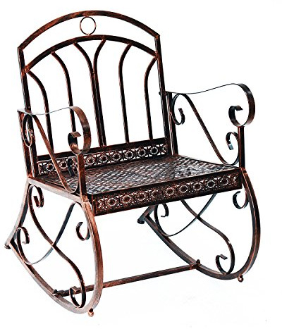 Outsunny Gartenbank Schaukelbank Parkbank Sitzbank Bank 2-Sitzer Metall 61 x 79 x 90 cm