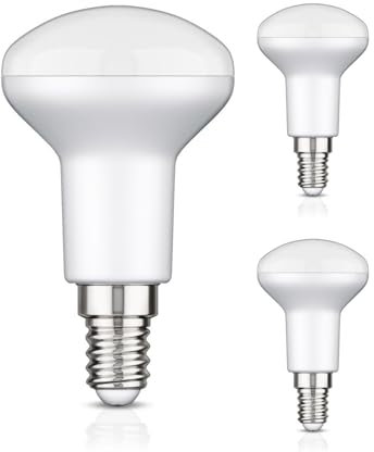 ledscom.de 3 Stück E14 LED Leuchtmittel, R50, warmweiß (2700 K), 6,2 W, 608lm, 116°, 3-Stufen-Dimmer, matt