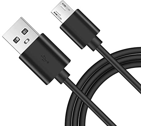 CABLEPELADO Câble micro USB haute vitesse Synchronise et charge 480 Mbit/s Compatible avec Samsung, HTC, Sony, Motorola, LG, Nokia, Kindle, PS4, Xbox One Noir 1,80 m