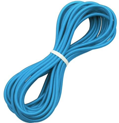 Huouo 1/4 Elastic Bungee Shock Cords, 25 Feet Marine Grade Kayak Heavy Stretch String Rope & Tie Down Trailer Straps for DIY Projects Blue