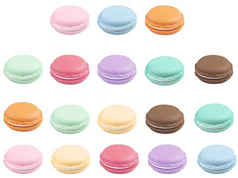 Srup 18 pezzi Macarons Scatola, Mini Macaron Scatola di immagazzinaggio, Mini Macaron Piccole scatole per gioielli, Macaron Colorato per gioielli, per conservare pillole, gioielli (9 colori)