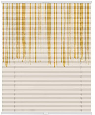 Lichtblick Plissee Klemmfix mit Motiv, ohne Bohren, Verspannt, Blickdicht, Lichtdruchlässig, Made in Germany, Julia Schumacher, Flowing Honey - Gelb 100 x 130 cm (B x L)