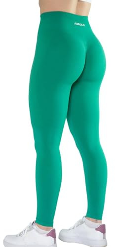 AUROLA Träningsleggings utan söm för kvinnor, scrunch tights, magkontroll, gym, fitness, tjej, sport, aktiva yogabyxor, M