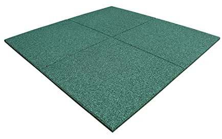 1m² Fallschutzmatten Grün 50x50x2,5cm Gummimatten Spielplatz Fallschutzplatten Garten Kinder Pool Gummiplatte
