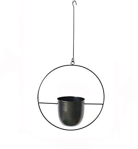 SEIWEI Hängende Pflanzgefäße, Hängetopf Metall Blumenampel mit Metallhaken und Verlängerungskette für Zuhause, Büro Deko