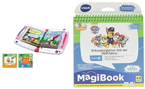 Vtech MagiBook v2 pink inklusive 2 Lernbüchern – Interaktives Lernbuchsystem zur Vorbereitung auf den Kindergarten und die Schule – Für Kinder von 2-7 Jahren & 80-480204 Lernstufe 2