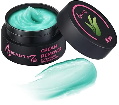 Beauty7 Wimpernkleber Entferner Cream Wimpernverlängerungslöser Grün Wimpernkleber Lösemittel wimpern extension Entferner Remover Cream Wimpernverlängerung Klebstoffentferner Cremetyp 5ml Duft: Aloe