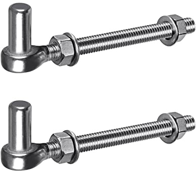 Insaga M12x 150mm Torscharniere, 304 Edelstahl Scharnier Tor, J-Bolzen Torscharnier mit 15,8mm männlichen Stift J-Bolzen Scharnier, Torscharnier Bolzen für Metall Bauernhof Tore durch Post (2Stück)