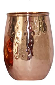 BRACOP : gobelet en cuivre carafe à eau verres en relief gobelet ensemble de gobelets lot de 1cuivre pur tasse ayurvédique Moscow Mule pour boissons froides gourde en verre cadeaux