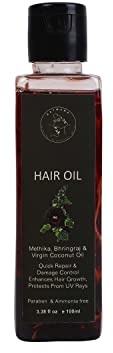 AATMANA Haaröl mit Methika, Bhringraj und Virgin Coconut Oil Ext. Natürliches Haarwachstum, trockene Kopfhaut, dünner werdendes Haar