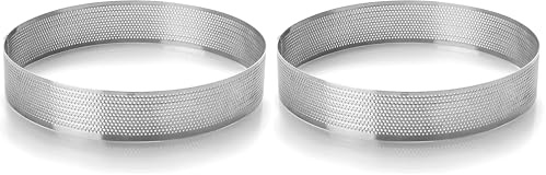 LACOR 68544 Cercle Rond perforé Acier Inoxydable - Gris, 24 x 24 x 2 cm (Lot de 2)