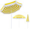 180cm Parasol Plage Anti Uv 50+ Parasol De Jardin Extérieur Jaune Blanc Rayé Parasol De Terrasse Avec Inclinable Parasol À Frange 8 Baleines Parasol De Terrasse Pour Balcon Jardin Terrasse Plage
