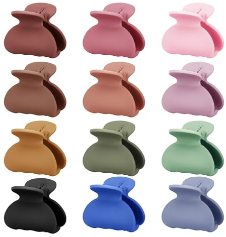 Kavya 12 Pièces 4 cm Petite Pince Cheveux, Simplicité Française Pince a Cheveux Matte Mini Pince Cheveux, Antidérapant Accessoire Cheveux