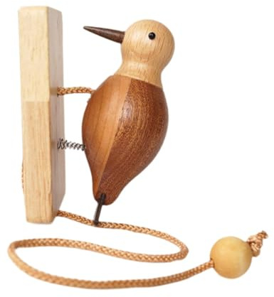 Gralara Doorbell Door Knocker Creative Chime Wooden Doorbell for Early Childhood Education Porch Bedroom, 3D Bird Shape