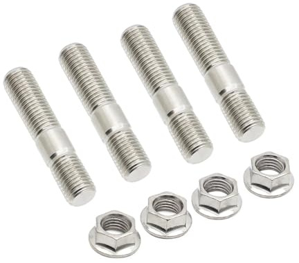 Kit 4/8/12 Set di prigionieri di scarico e dadi seghettati da 10 mm Flangia del collettore M10x1.25 for Toyota Nissan e alcune Honda(4 Piece)