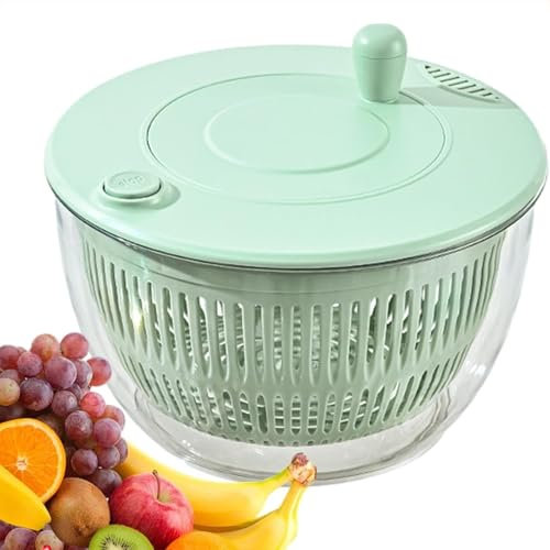 Hachoir À Légumes, Essoreuse À Salade Électrique Avec 6 Lames, Poignée À Rotation Libre À 360° Et Panier Passoire Amovible, Conception Divisée Et Facile À Nettoyer, Pour Laitue, Fruits Et Légumes