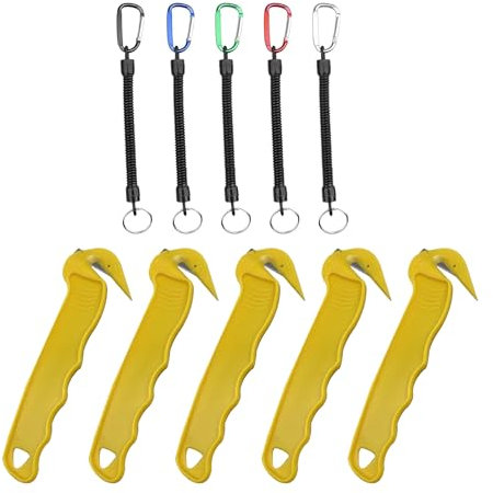 FunnAura 5 Pcs Box Cutter for Work, Utility Warehouse Box Opener with 5 Anti Lost Ropes
