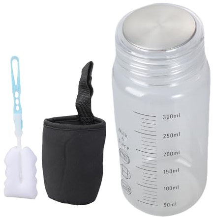Rdxanc Bottiglia di acqua di vetro borosilicato con segni graduati Clear Drinkware per uso domestico di viaggio palestra ufficio