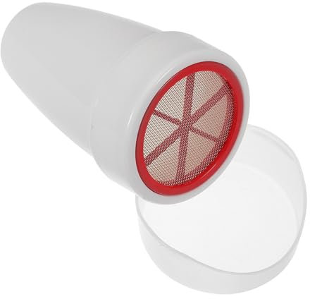 BRIGHTFUFU Handheld Flour Sifter and Powdered Sugar Shaker with Fine Mesh, White Plastic Baking Tool for Dusting Matcha and Cocoa, Small Flour Sieve for Home Baking