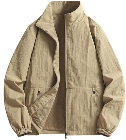 TOFOTL Kleidung Adulti di Soft Catarifrangente Giacca Invernale Antipioggia Giacche a Vento Uomo Giacca da Caccia USA Getta Tuta Antipioggia Uomo E Giubbotto Autunno 06-Cachi 8XL