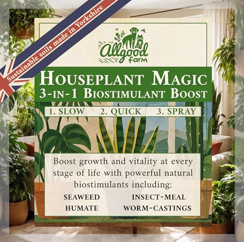 Allgood Farm Houseplant Magic 3-in-1 Biostimulant Boost - Plant Food for Indoor Plants - Fertiliser with Seaweed, Insect Meal, Humate & Worm Castings (250g)