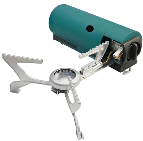 Outsunny 2670W Foldable Camping Stove with Safety Shut-Off, Piezo Ignition Gas Stove with Carry Bag, Camp Propane Burner for Outdoor Hiking and Backpacking, Green